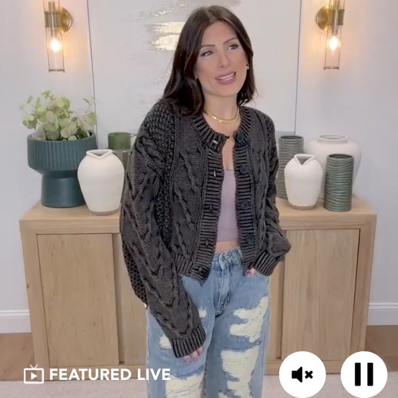 New Oli & Hali Mineral Wash Sweater Cardigan Top size XL - Picture 7 of 16